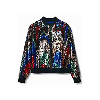 Desigual Kvinnors CHAQ_Sequin Light, 2000 svart jacka, XS Desigual Kvinnors CHAQ_Sequin Light, 2000 svart jacka, XS