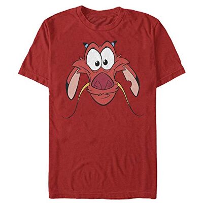 Disney Unisex Mulan Big Face Mushu Organic kortärmad T-shirt, röd, S Disney Unisex Mulan Big Face Mushu Organic kortärmad T-shirt, röd, S