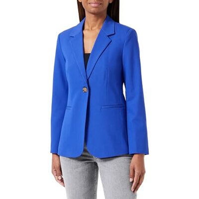 KAFFE Blazer Single Breasted Notch Lapel Regular Fit Jetted Pockets, Färg: blå, 34 KAFFE Blazer Single Breasted Notch Lapel Regular Fit Jetted Pockets, Färg: blå, 34