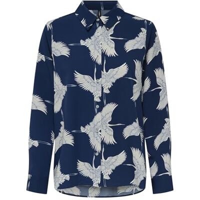 ONLY Dam Onlnova Life Vis L/S New Grace skjorta, blå djup, L, Blåa djup, L ONLY Dam Onlnova Life Vis L/S New Grace skjorta, blå djup, L, Blåa djup, L