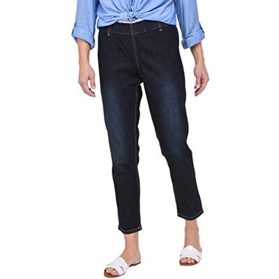 Ulla Popken Bältesspännen jeggings denim K skinny jeans dam, Mörkblå, 44 Ulla Popken Bältesspännen jeggings denim K skinny jeans dam, Mörkblå, 44