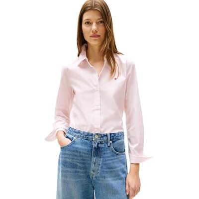 Tommy Hilfiger dam ESS POPLIN normal skjorta WW0WW47169 L/S skjorta, rosa (klassisk Ithaka STP ljusrosa), 34, Rosa (Classic Ithaka Stp Ljusrosa), 60 Tommy Hilfiger dam ESS POPLIN normal skjorta WW0WW47169 L/S skjorta, rosa (klassisk Ithaka STP ljusrosa), 34, Rosa (Classic Ithaka Stp Ljusrosa), 60