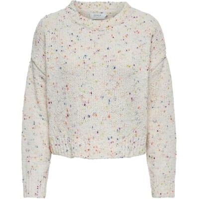 ONLY Damer Onlgracie Ls O-hals Bf KNT tröja, Molndansare/detalj: flera melerade prickar, S ONLY Damer Onlgracie Ls O-hals Bf KNT tröja, Molndansare/detalj: flera melerade prickar, S