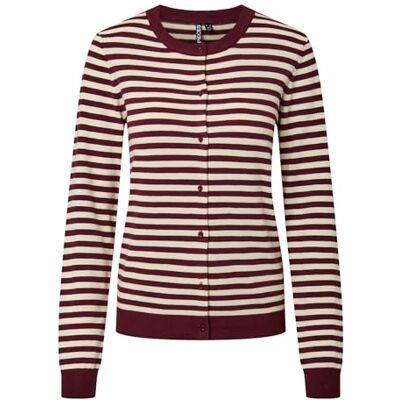 PIECES Pcnora Ls O-neck stickad kofta Noos Bc, tawny port, XL PIECES Pcnora Ls O-neck stickad kofta Noos Bc, tawny port, XL
