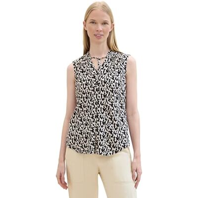 TOM TAILOR damblus, 32148 – svart liten abstrakt design, 36 TOM TAILOR damblus, 32148 – svart liten abstrakt design, 36
