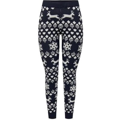 ONLY Bestseller A/S Onlxmas Snowflake Mw Pant KNT stickade leggings, Nattsky/mönster: molndansare, S ONLY Bestseller A/S Onlxmas Snowflake Mw Pant KNT stickade leggings, Nattsky/mönster: molndansare, S
