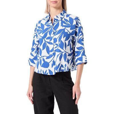 VERO MODA damtopp, Snövit/Aop: alisa mazarine blå, M VERO MODA damtopp, Snövit/Aop: alisa mazarine blå, M