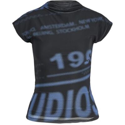 JJXX JACK & JONES Jxminna Mesh Ss High Neck Top WVN, Sjöfartsblå, XL JJXX JACK & JONES Jxminna Mesh Ss High Neck Top WVN, Sjöfartsblå, XL