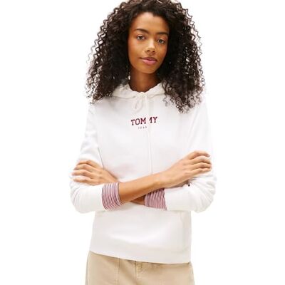 Tommy Jeans dam TJW REG ESS LOGO 2 huvtröja EXT DW0DW21921 pullover huvtröja, vit (Ecru), XS, Vit (Ecru), XS Tommy Jeans dam TJW REG ESS LOGO 2 huvtröja EXT DW0DW21921 pullover huvtröja, vit (Ecru), XS, Vit (Ecru), XS