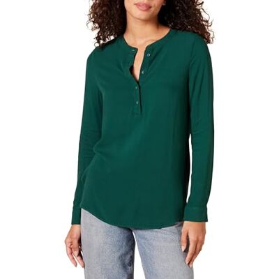 Amazon Essentials långärmad vävd blus, mörkgrön, X-Large Amazon Essentials långärmad vävd blus, mörkgrön, X-Large