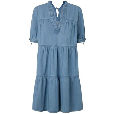 Pepe Jeans dam frodig klänning, blå (Denim), XS, Blå (Denim), XS Pepe Jeans dam frodig klänning, blå (Denim), XS, Blå (Denim), XS
