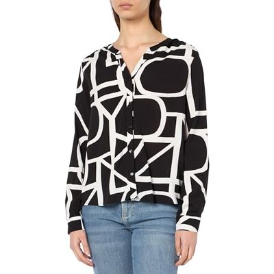 ONLY ONLGUSTA Life L/S skjorta NOOS PTM, Black/Aop: maritime great logo, S ONLY ONLGUSTA Life L/S skjorta NOOS PTM, Black/Aop: maritime great logo, S
