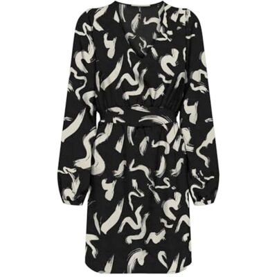 ONLY Onlnova Life Elite L/S SIRI Dress AOP, Black/Aop:601 Faux Zebra, M ONLY Onlnova Life Elite L/S SIRI Dress AOP, Black/Aop:601 Faux Zebra, M