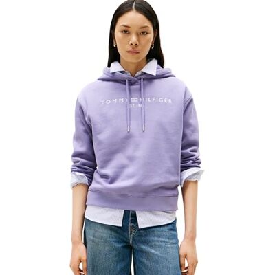 Tommy Hilfiger Dam MDRN REG CORP LOGO HOODIE WW0WW43598 pullover huvtröja, lila, XXS, Lila (lavendelaska), XXS Tommy Hilfiger Dam MDRN REG CORP LOGO HOODIE WW0WW43598 pullover huvtröja, lila, XXS, Lila (lavendelaska), XXS