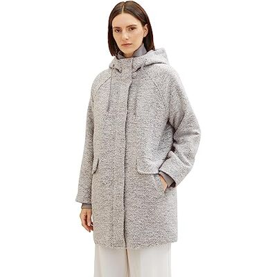 TOM TAILOR Damkappa med huva, 30285-grå struktur, XXL TOM TAILOR Damkappa med huva, 30285-grå struktur, XXL
