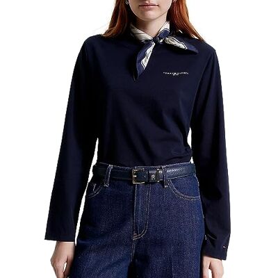 Tommy Hilfiger dam L/S stickade toppar, Öken himmel, XXS Tommy Hilfiger dam L/S stickade toppar, Öken himmel, XXS