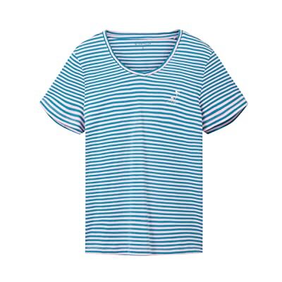 TOM TAILOR Dam 1036889 t-shirt, 32153 petrol rosa tunn ränder, XS, 32153 – Petrol rosa tunn remsa, XS TOM TAILOR Dam 1036889 t-shirt, 32153 petrol rosa tunn ränder, XS, 32153 – Petrol rosa tunn remsa, XS