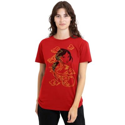 Mulan Mushu Breezy Illustration Dam T-shirt, Röd, XX-Large, Röd, XXL Mulan Mushu Breezy Illustration Dam T-shirt, Röd, XX-Large, Röd, XXL