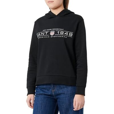 GANT REG Shield Hoodie, svart, M GANT REG Shield Hoodie, svart, M