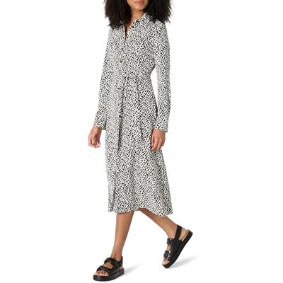 Amazon Essentials dam normal passform matt jersey midi-längd klänning, Svart elfenben geometrisk, XXS Amazon Essentials dam normal passform matt jersey midi-längd klänning, Svart elfenben geometrisk, XXS