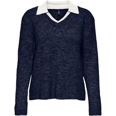ONLY Onlazu Ls Polo Neck KNT, marinblå blazer, M ONLY Onlazu Ls Polo Neck KNT, marinblå blazer, M