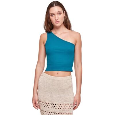 Urban Classics Ladies Cropped Asymmetric Top, Damlinne, Watergreen, Watergreen, XXL Urban Classics Ladies Cropped Asymmetric Top, Damlinne, Watergreen, Watergreen, XXL