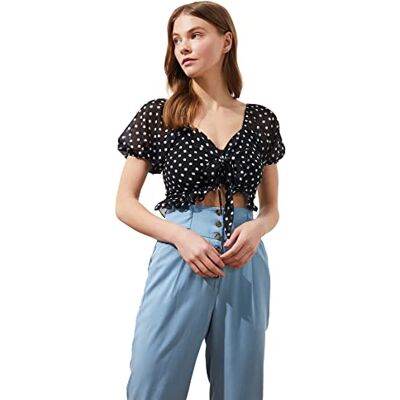 Trendyol Damblus med detaljerad skördeblus, svart, 34 Trendyol Damblus med detaljerad skördeblus, svart, 34