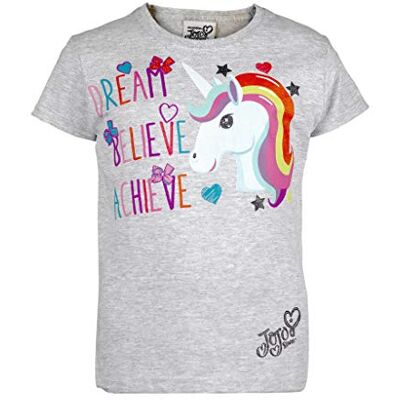 Popgear JoJo Siwa enhörning dröm t-shirt mode, Grå, 12-13 År Popgear JoJo Siwa enhörning dröm t-shirt mode, Grå, 12-13 År