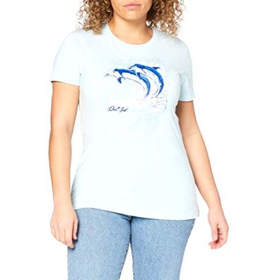 Del Sol DelSol Junior Crew Tee – akvarell delfin isblå – färgskiftande t-shirt – designen förvandlas i solljus – supermjuk med en lätt stretch – ribbstickad baby-krage – XL – 1 styck. Del Sol DelSol Junior Crew Tee – akvarell delfin isblå – färgskiftande t-shirt – designen förvandlas i solljus – supermjuk med en lätt stretch – ribbstickad baby-krage – XL – 1 styck.
