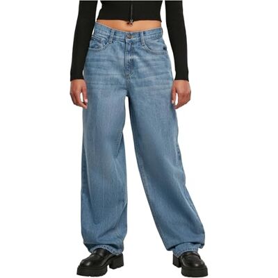 Urban Classics dam Leggings Damer Hög Midja 90-tals Breda Ben Denim Byxor Urban Classics dam Leggings Damer Hög Midja 90-tals Breda Ben Denim Byxor