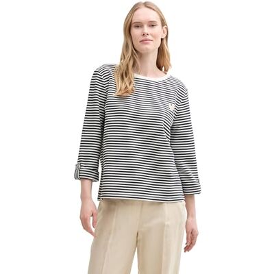 TOM TAILOR Damtröja, 37370 – offwhite marin regular stripe, S TOM TAILOR Damtröja, 37370 – offwhite marin regular stripe, S