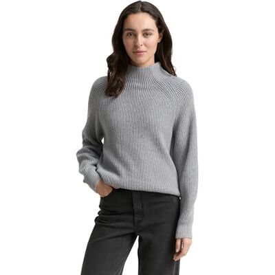 TOM TAILOR damtröja, 39377 – mellangrå ribbstruktur, 3XL TOM TAILOR damtröja, 39377 – mellangrå ribbstruktur, 3XL