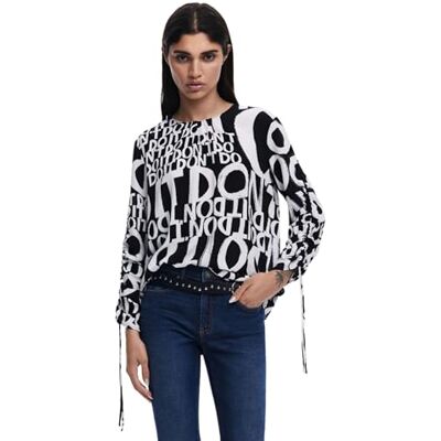 Desigual Blus_dione T-shirt för kvinnor, svart, M Desigual Blus_dione T-shirt för kvinnor, svart, M