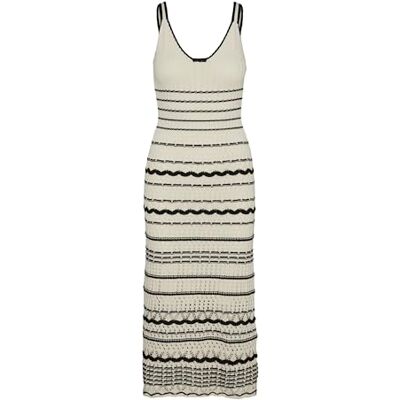 VERO MODA Vmminou Sl Calf Lenght klänning midiklänning, Björk/detalj: w. Svart, XS VERO MODA Vmminou Sl Calf Lenght klänning midiklänning, Björk/detalj: w. Svart, XS