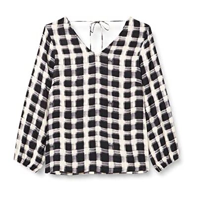 Kaffe Curve KClumila blus, svart/broken vit check, 46 dam, Black/Broken White Check, 44/Stor Kaffe Curve KClumila blus, svart/broken vit check, 46 dam, Black/Broken White Check, 44/Stor