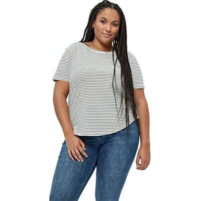 Peppercorn Dam Majse randig T-shirt med rund hals Curve, Gardenia ST, 20, Gardenia St, 46 SE/Plus Peppercorn Dam Majse randig T-shirt med rund hals Curve, Gardenia ST, 20, Gardenia St, 46 SE/Plus