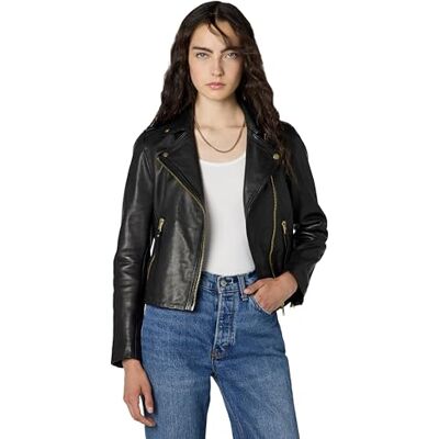 AllSaints Dalby Biker Damjacka, Svart/guld, UK 16/US 12 AllSaints Dalby Biker Damjacka, Svart/guld, UK 16/US 12