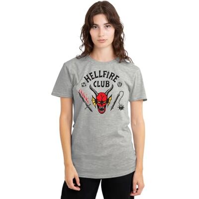 Stranger Things Hellfire Club dam t-shirt, atletisk ljung, liten Stranger Things Hellfire Club dam t-shirt, atletisk ljung, liten
