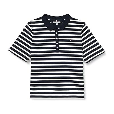 Tommy Hilfiger kvinnor CRV 1985 Reg Pique STP Polo Ss S/S pikétröjor, blå, 48, Breton ökenhimmel/Ecru, 48 Tommy Hilfiger kvinnor CRV 1985 Reg Pique STP Polo Ss S/S pikétröjor, blå, 48, Breton ökenhimmel/Ecru, 48