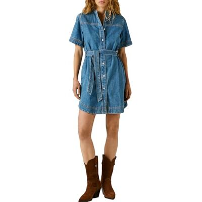 Pepe Jeans dam denimklänning Victoria SS klänning, blå (Denim-3C0), XXS Pepe Jeans dam denimklänning Victoria SS klänning, blå (Denim-3C0), XXS