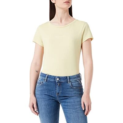 TOM TAILOR Denim Damer Grundläggande t-shirt med logoprint 1030466, 29567 soft lime, M TOM TAILOR Denim Damer Grundläggande t-shirt med logoprint 1030466, 29567 soft lime, M