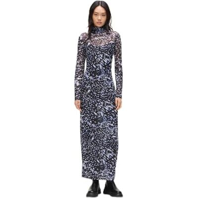 KARL LAGERFELD JEANS , Dam, Ls Mesh Lights All Over Print Dress, Bodycon Fit, Flerfärg, XL KARL LAGERFELD JEANS , Dam, Ls Mesh Lights All Over Print Dress, Bodycon Fit, Flerfärg, XL