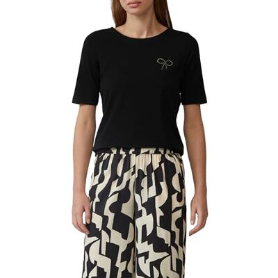 s.Oliver Jersey T-shirt i Slim Fit med tryck fram, svart, 42 s.Oliver Jersey T-shirt i Slim Fit med tryck fram, svart, 42