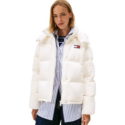 Tommy Jeans TJW ALASKA GRID DOWN JACKA EXT DW0DW21623, vit, 3XL_Plus, Vit (uråldrigt vit), 3XL stor Tommy Jeans TJW ALASKA GRID DOWN JACKA EXT DW0DW21623, vit, 3XL_Plus, Vit (uråldrigt vit), 3XL stor
