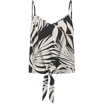 ONLY Onlnova Life Vis Knot Singlet AOP, svart, XS ONLY Onlnova Life Vis Knot Singlet AOP, svart, XS