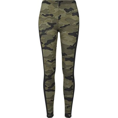 Urban Classics dam kamouflage rand leggings, Flerfärgad (Woodcamo/Blk 00459), 3XL Urban Classics dam kamouflage rand leggings, Flerfärgad (Woodcamo/Blk 00459), 3XL