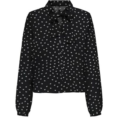 ONLY Onlnova Life Elite L/S Tyla Bow Top, svart, XS ONLY Onlnova Life Elite L/S Tyla Bow Top, svart, XS