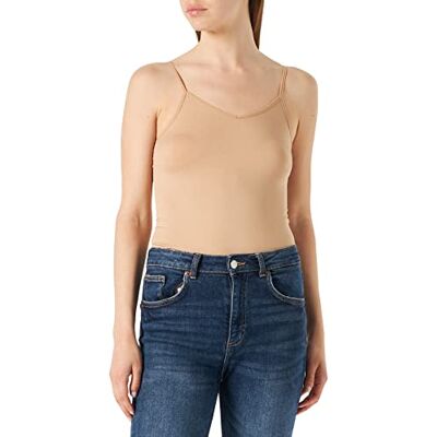 VERO MODA Kvinnors VMJACKIE Sömlös topp, Tan, XS/S VERO MODA Kvinnors VMJACKIE Sömlös topp, Tan, XS/S