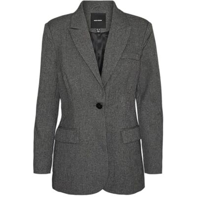 VERO MODA VMANNI LS Hourglass blazer, Svart/detalj: vit melerad, 34 VERO MODA VMANNI LS Hourglass blazer, Svart/detalj: vit melerad, 34