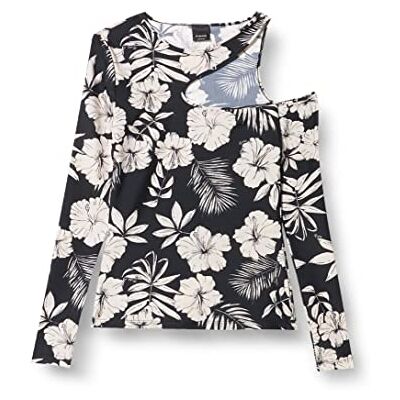 Pinko Mistico Jersey teknisk t-shirt för kvinnor, Zdg_svart/smör, XXL Pinko Mistico Jersey teknisk t-shirt för kvinnor, Zdg_svart/smör, XXL